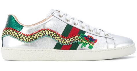 gucci ace dragon embroidered sneakers|gucci ace sneakers lion.